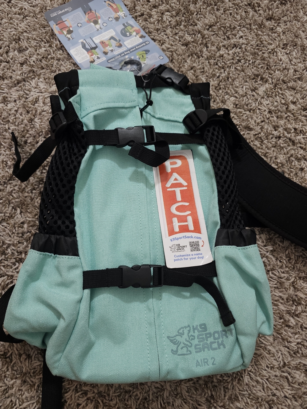The Sport Sack AIR 2 Dog Backpack in Mint Green